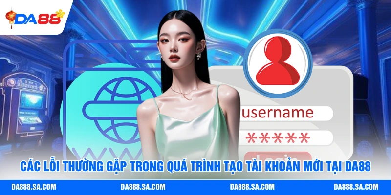 Các lỗi thường gặp trong quá trình tạo tài khoản mới tại Da88